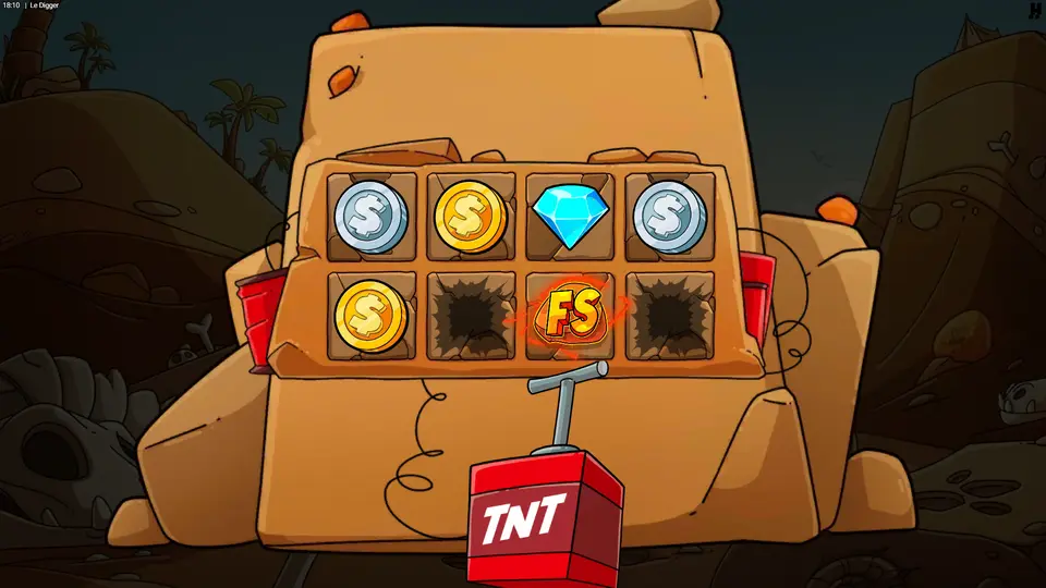 Ekran Bonus Gamble w Le Digger z propozycją zagrania o wyższy tryb darmowych spinów